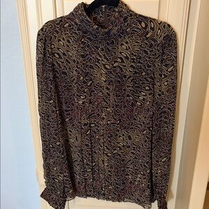 Tory Burch Brown and Black Patterned Blouse
